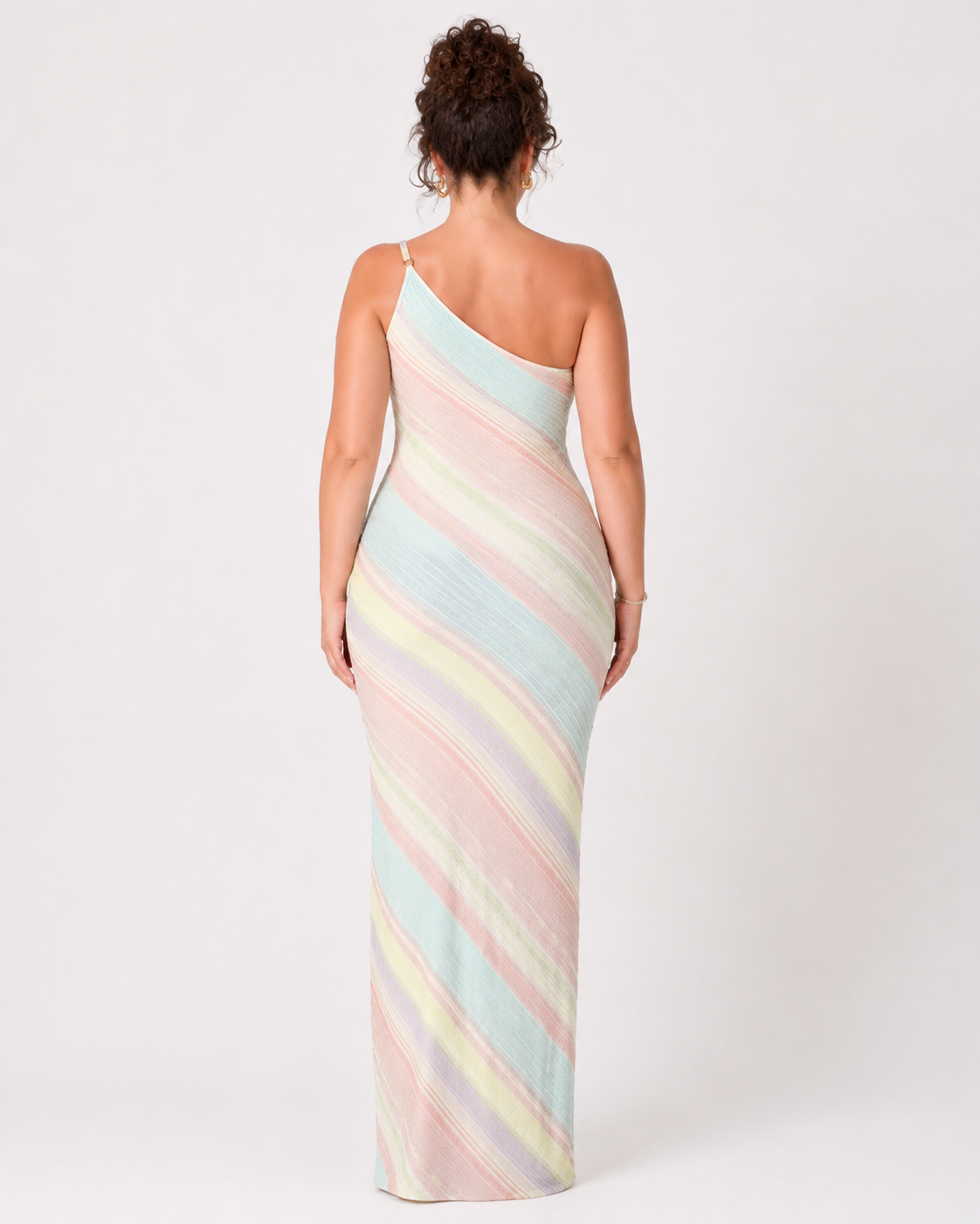 Amara Pastel One-Shoulder Maxi Dress