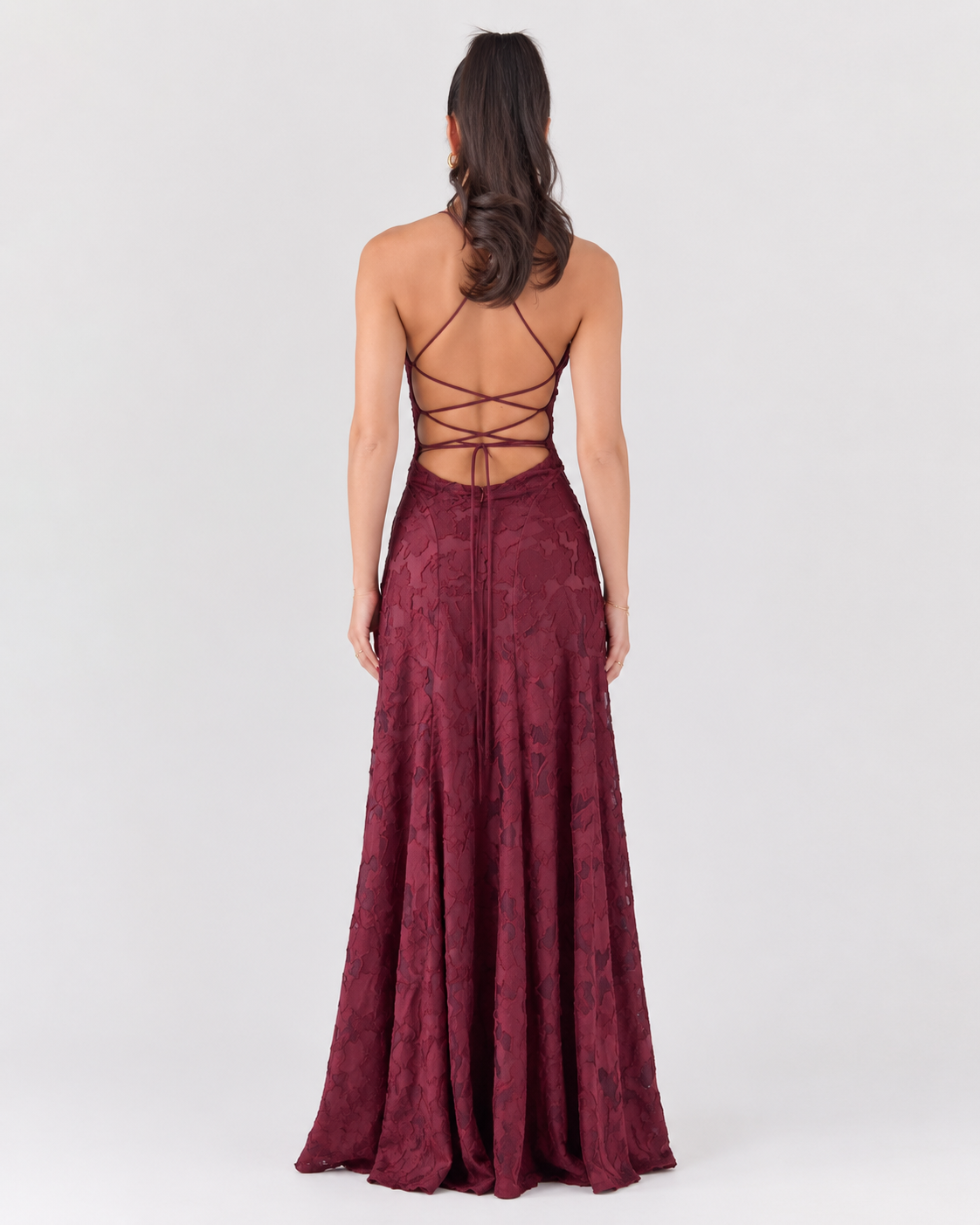 Marcelline Lace-Up Maxi Dress