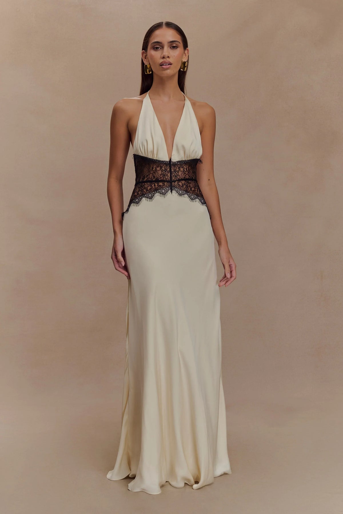 Dinae | Satin Halter Maxi Dress