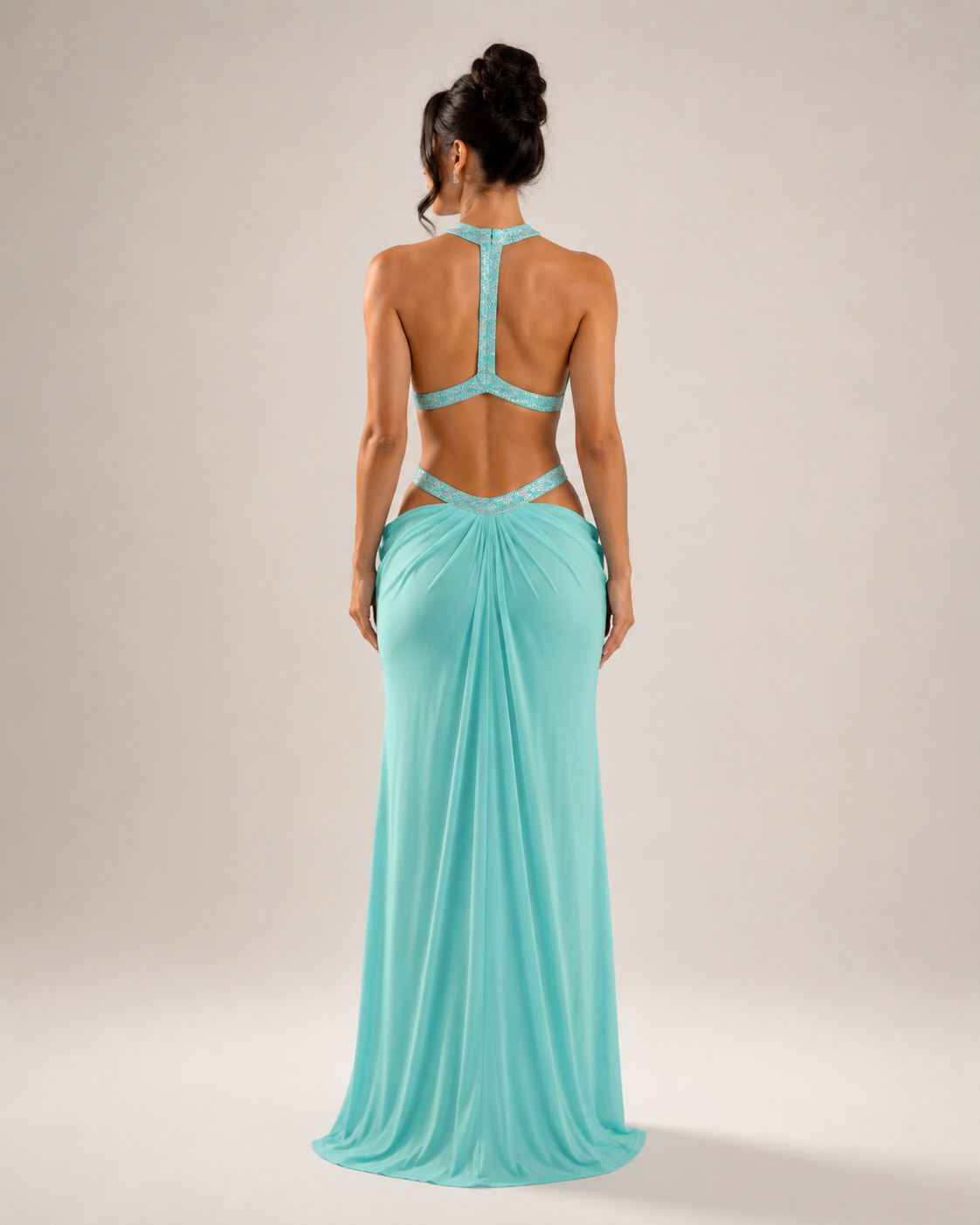 Celestia Aqua Maxi Dress