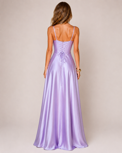 Elowen Lilac Satin Maxi Dress