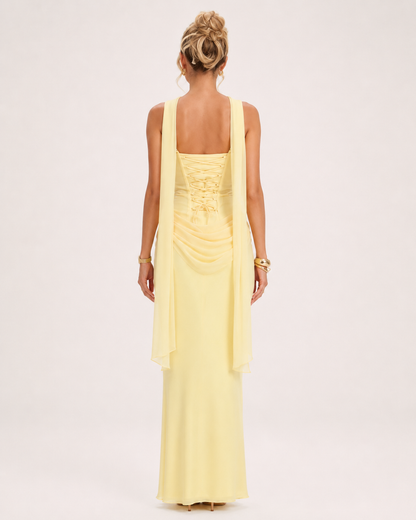 Soleia Corset Maxi Dress – Butter Yellow