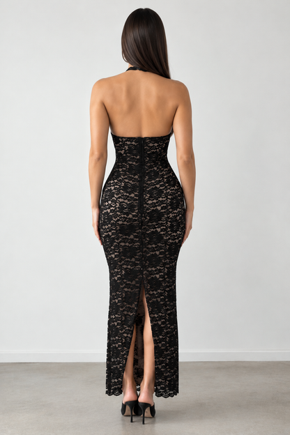 The Noir Lace Maxi Dress