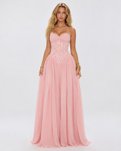 CELENNE – Lace Corset Maxi Dress