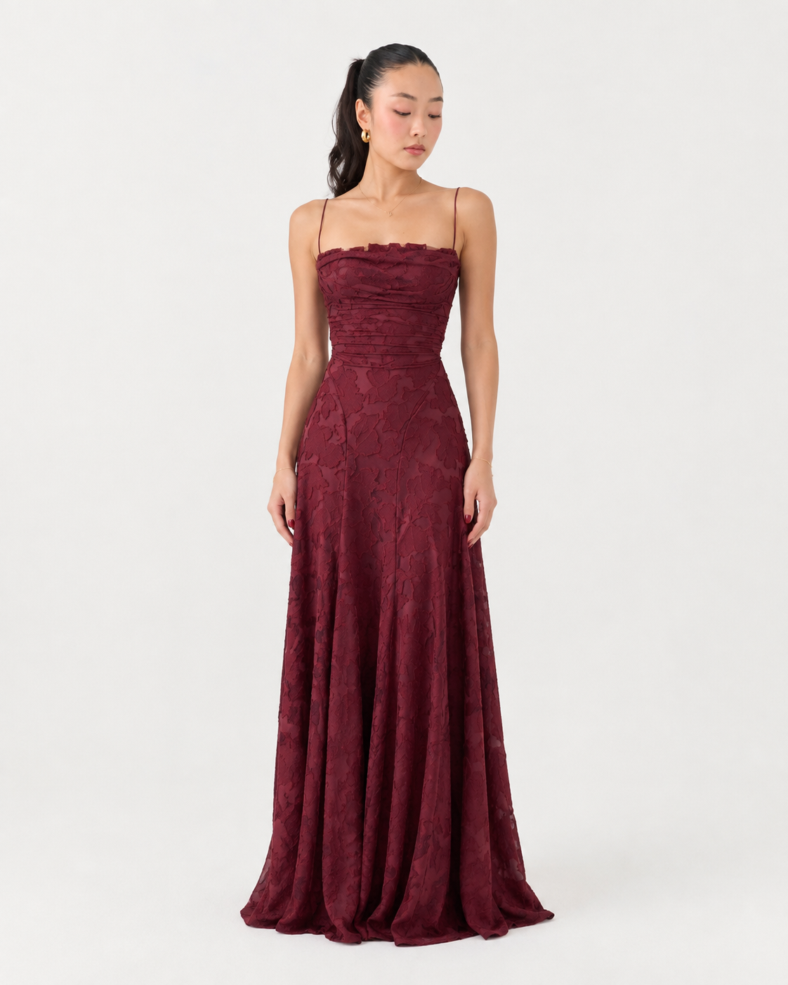 Marcelline Lace-Up Maxi Dress