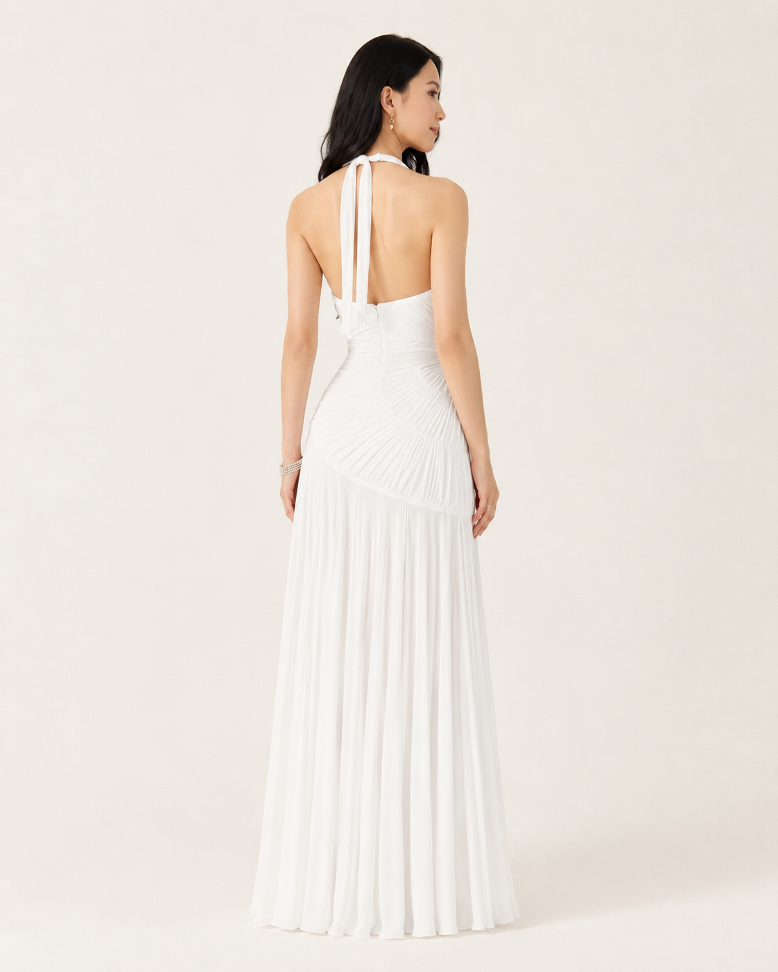 Elowen Ruched Halter Maxi Dress