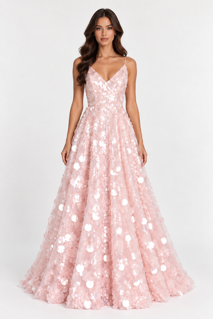 Elaria – Sequin Petal Gown