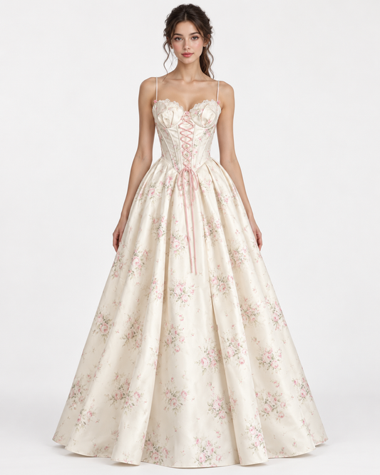 Rosalie – Floral Corset Ball Gown