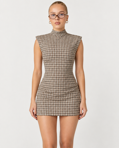 Veyra Check Mini Dress