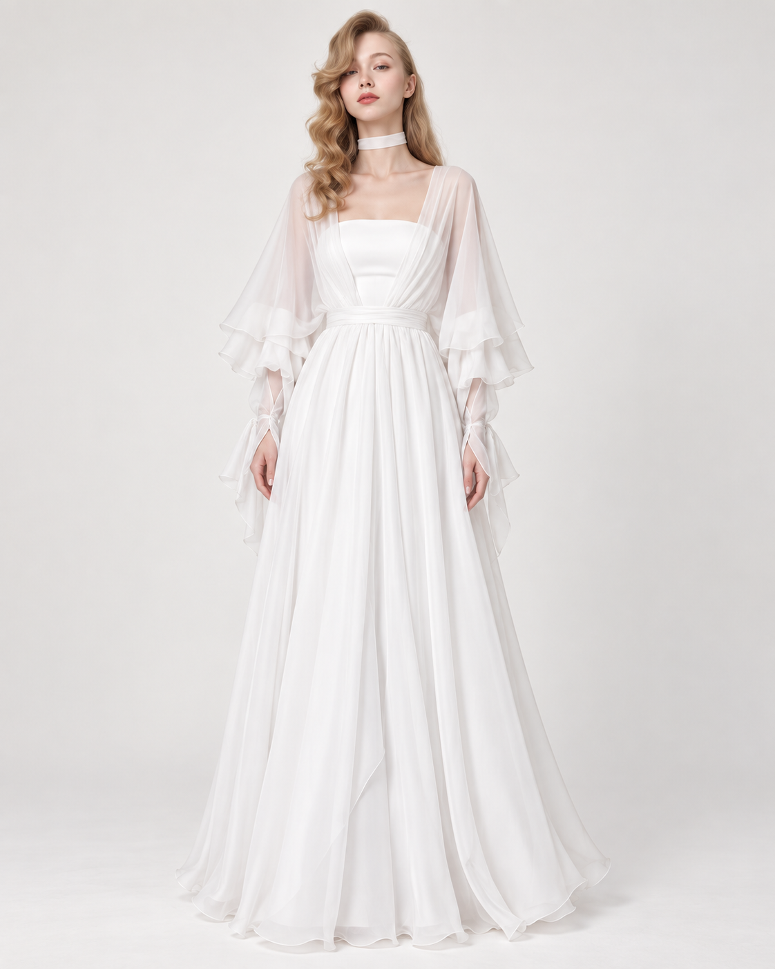 Solenne Chiffon Maxi Dress