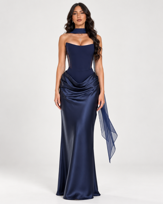 Noctelle Satin Maxi Dress