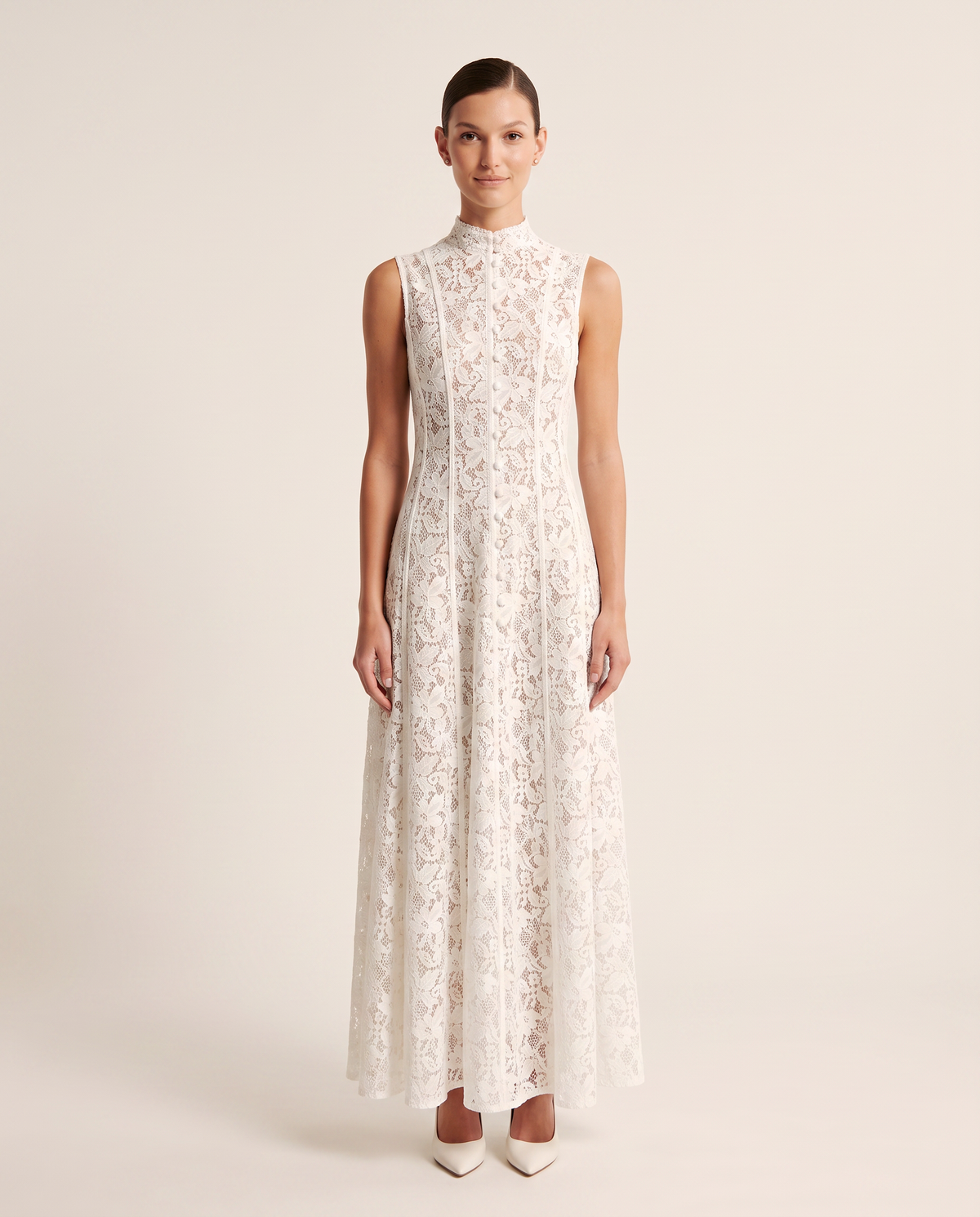 Elise – Lace Button Maxi Dress
