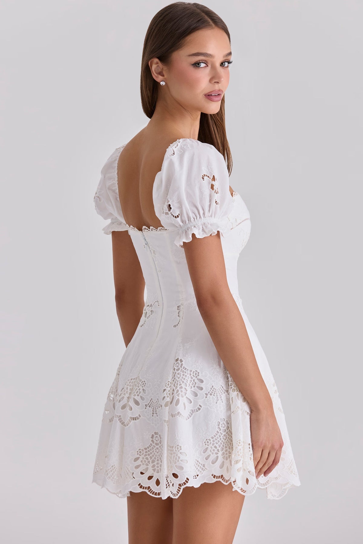 Lavana - White Lace Mini Dress