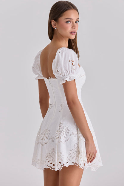 Lavana - White Lace Mini Dress