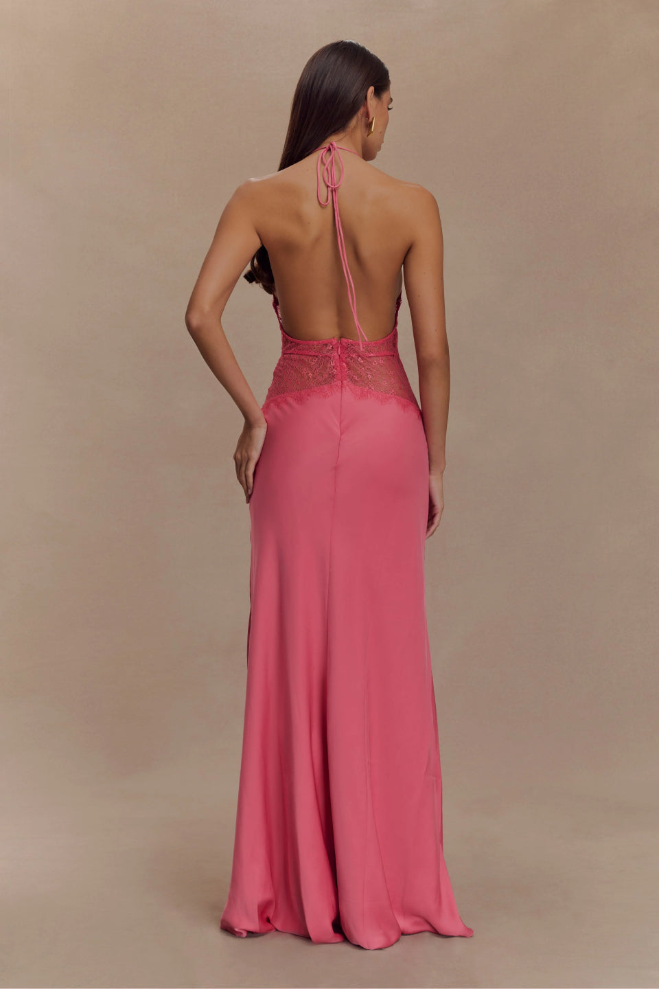 Dinae | Satin Halter Maxi Dress