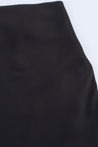 Noir Satin Slip Mini Dress